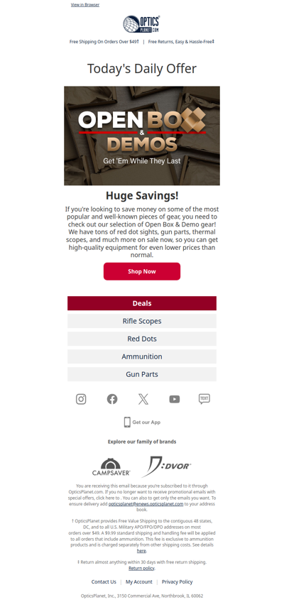 Open Box & Demo Deals!