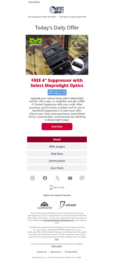 FREE Backdraft Suppressor with Rebate!
