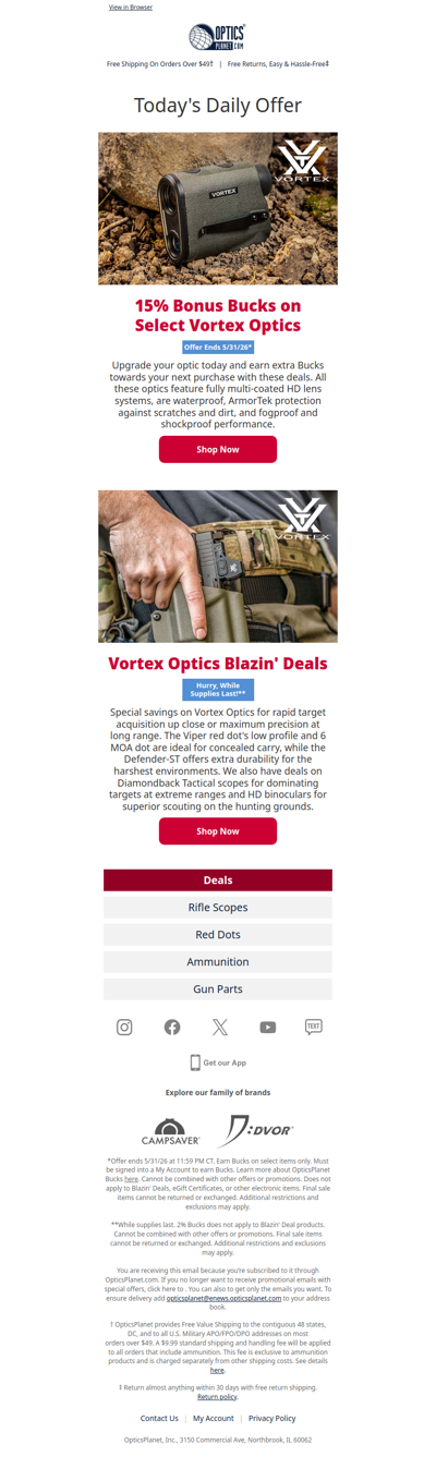 Vortex Blazin' Deals & Bonus Bucks Blowout