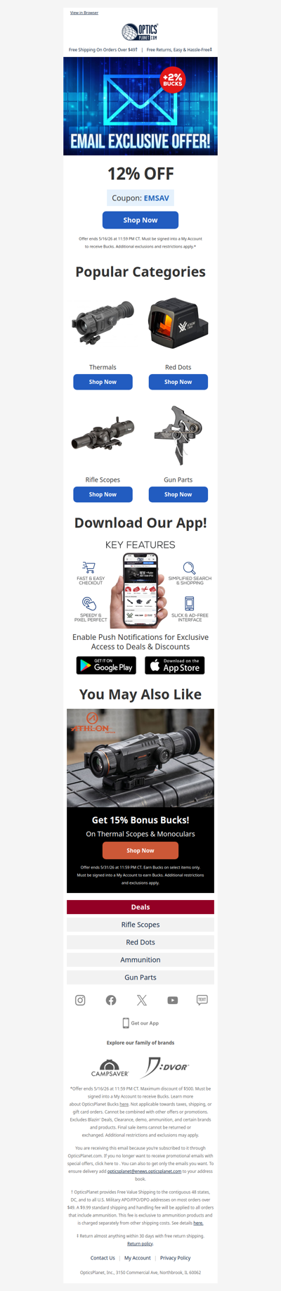 12% OFF – Email Exclusive Offer