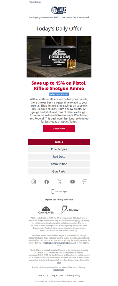 💥 Up to 15% OFF Ammo!