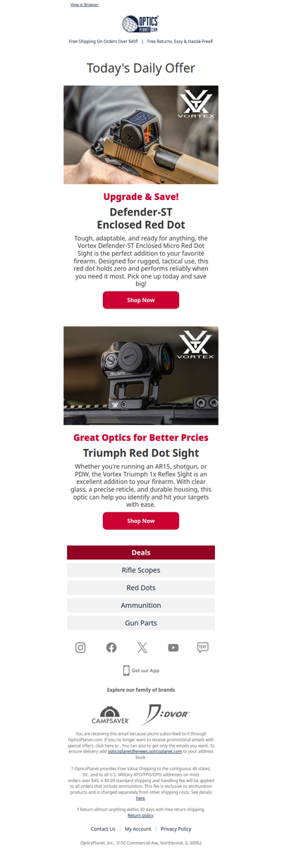 Great Deals on Vortex Red Dots!