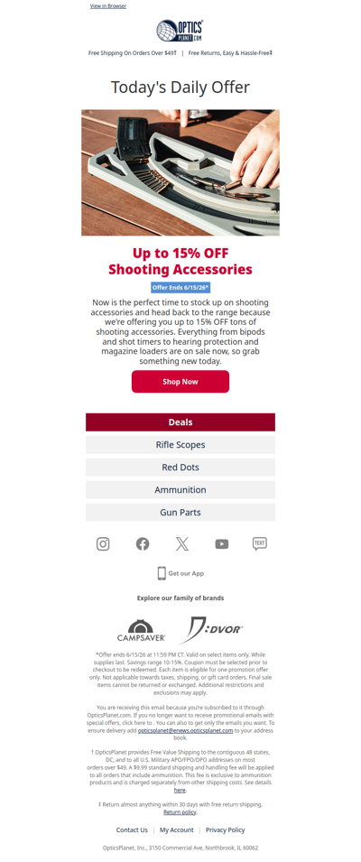 Up to 15% OFF Shooting Accessories!