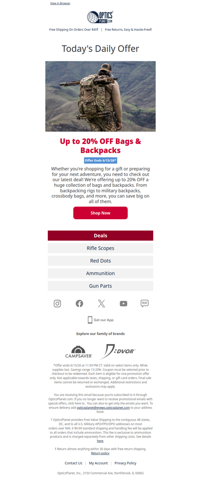 Up to 20% OFF Bags & Backpacks!