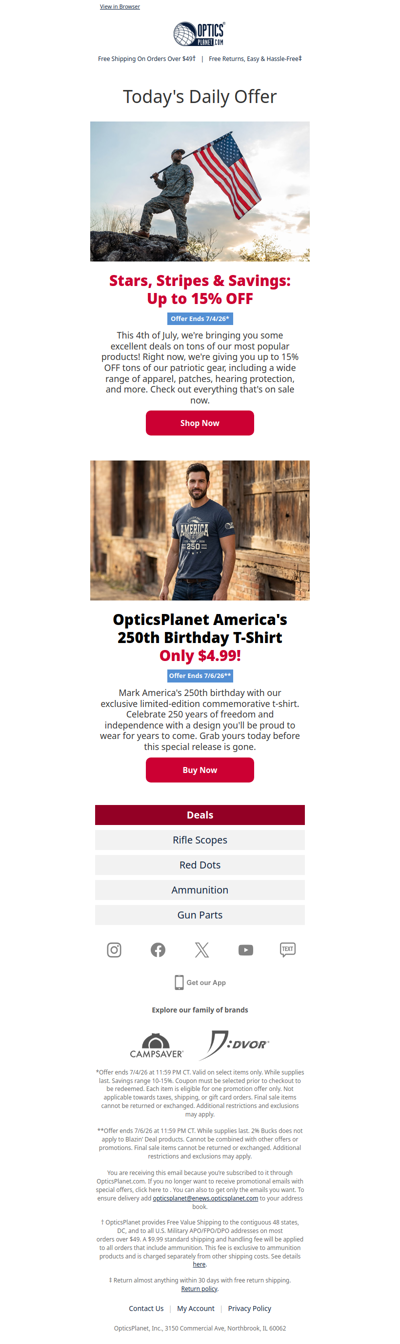 Up to 15% OFF: Stars, Stripes & Savings!