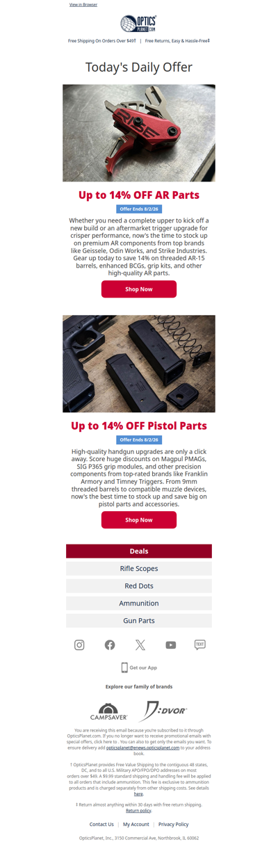 Up to 14% OFF Pistol & AR Parts