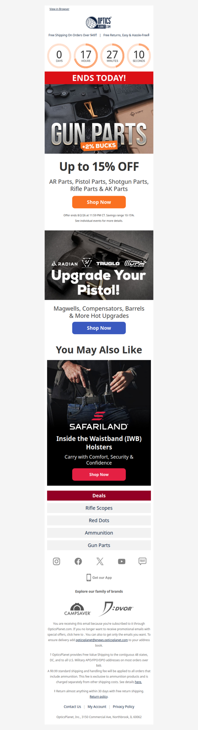 Up to 15% OFF Firearm Parts Ending