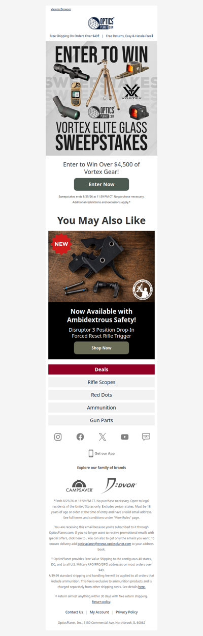 Vortex Elite Glass Sweepstakes!