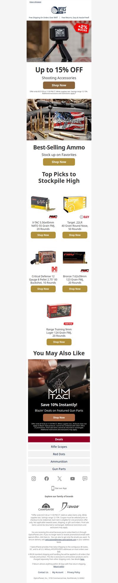 Up to 15% OFF Shooting Accessories!