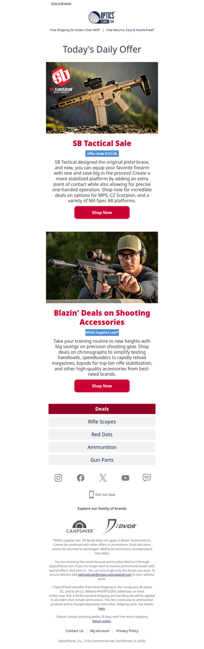 Savings on SB Tactical & Shooting Accessories