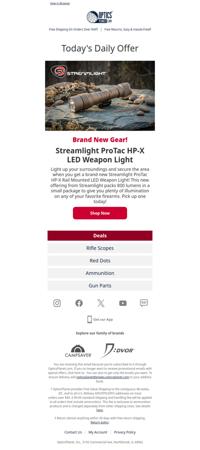 NEW! Streamlight ProTac HP-X Weapon Light