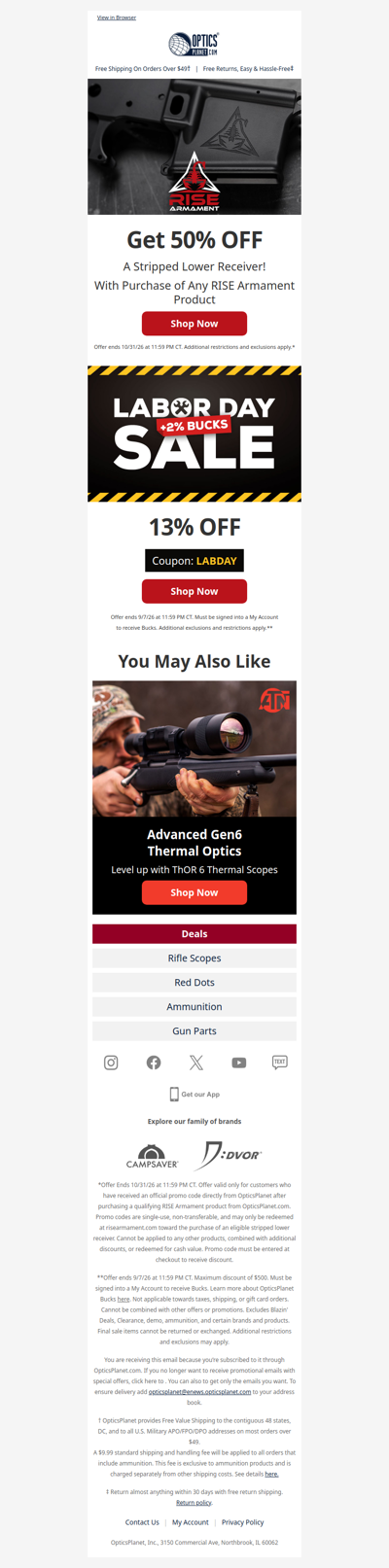 Get 50% OFF a RISE Armament Lower!