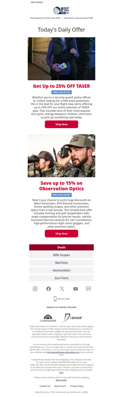 Up to 25% Off TASER Gear This Labor Day