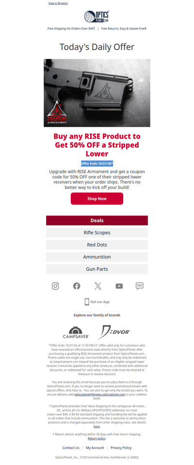 Get 50% OFF a Stripped Lower Receiver!