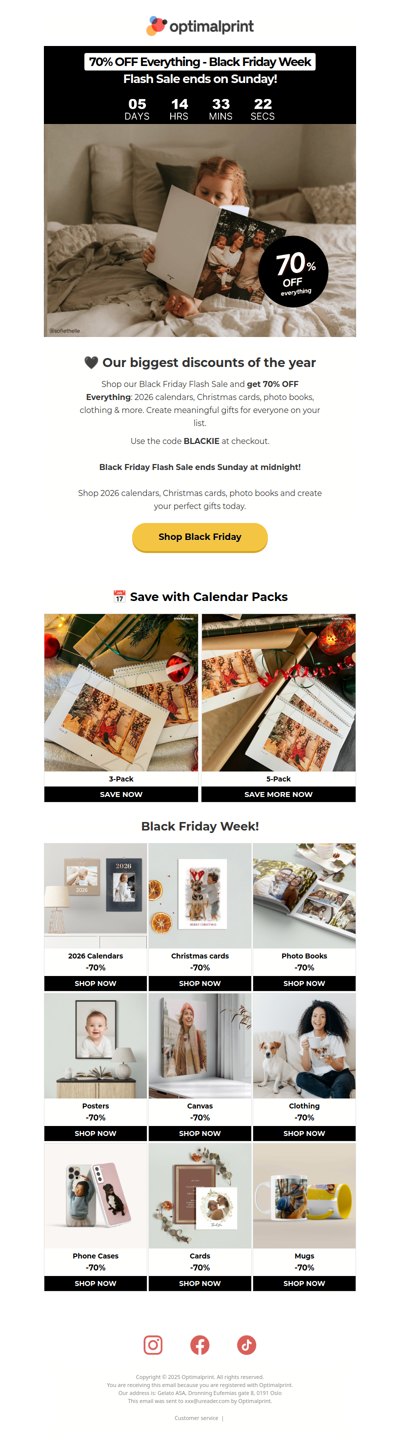 70% OFF Everything 🖤 Black Friday Flash Sale