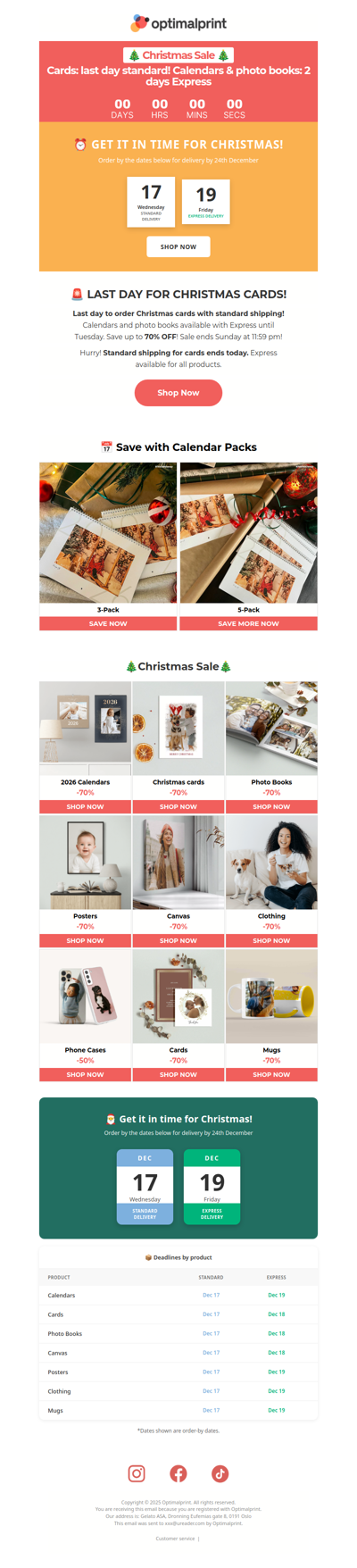 🚨 Last day for Christmas cards with standard shipping!