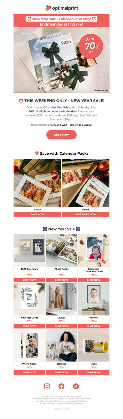 ⏰ This weekend only! 70% off all photo books & calendars