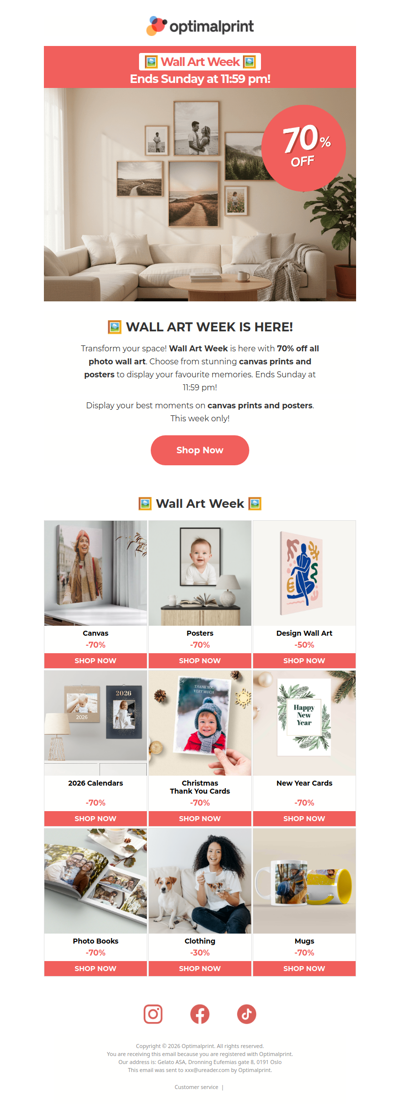 🖼️ Wall Art Week! 70% off all photo wall art