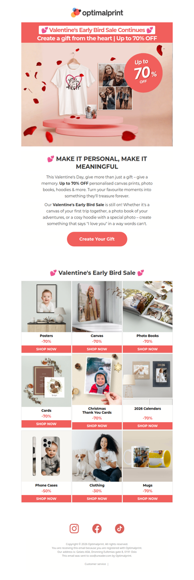 💕 Turn your memories into the perfect Valentine's gift | Up to 70% OFF