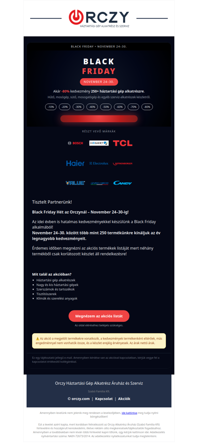 Black Friday az Orczynál!