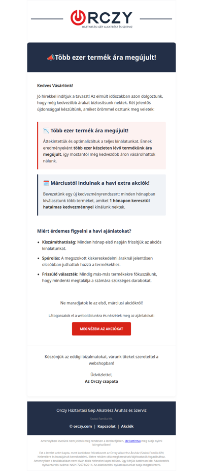 📣 Több ezer termék ára megújult és indulnak a havi akcióink!