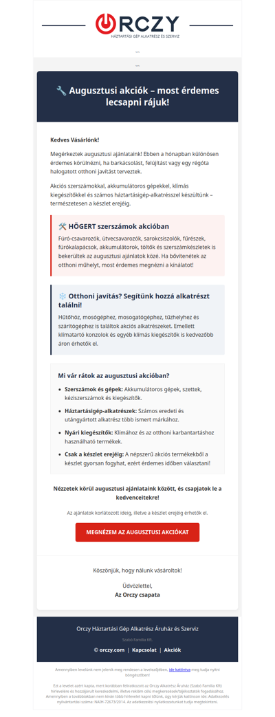☀️ Megérkeztek az augusztusi akciók az Orczynál!