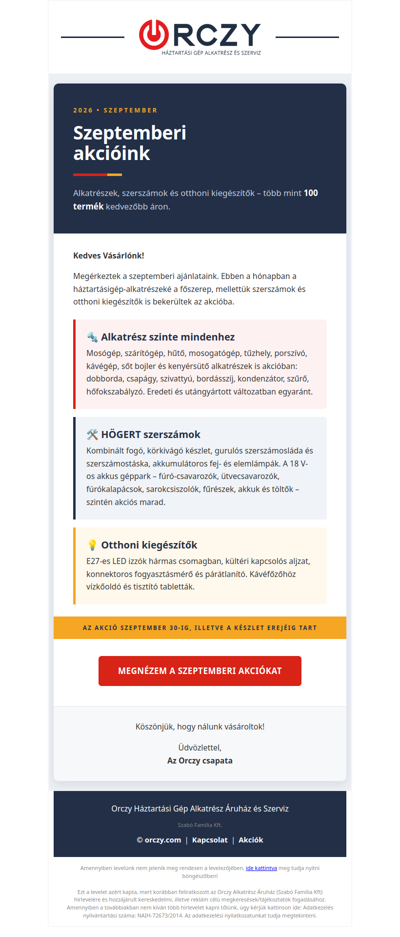 ☀️ Szeptemberi akciók az Orczynál!
