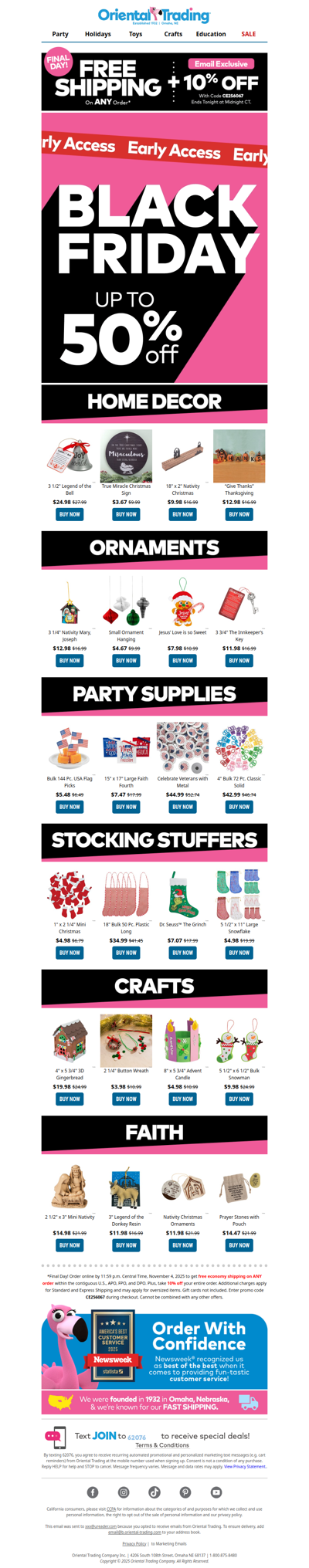 Final Day! Free Shipping on ANY Order + 10% Off!