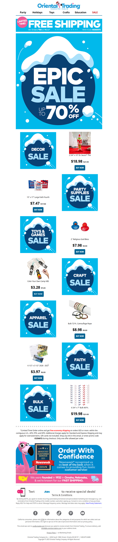 Shop up to 70% Off at Our EPIC Sale! 😱❄️