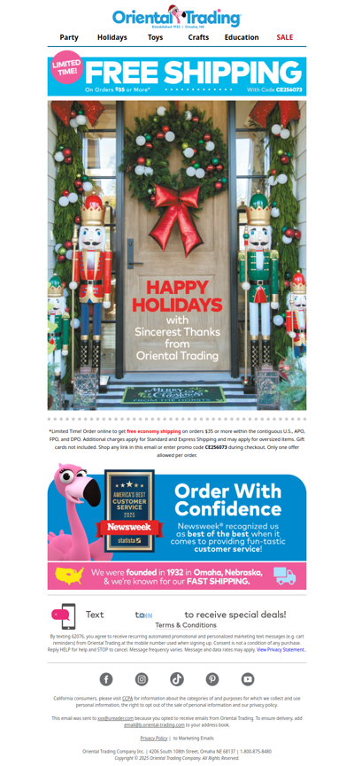 Happy Holidays from Oriental Trading Company! ❤️