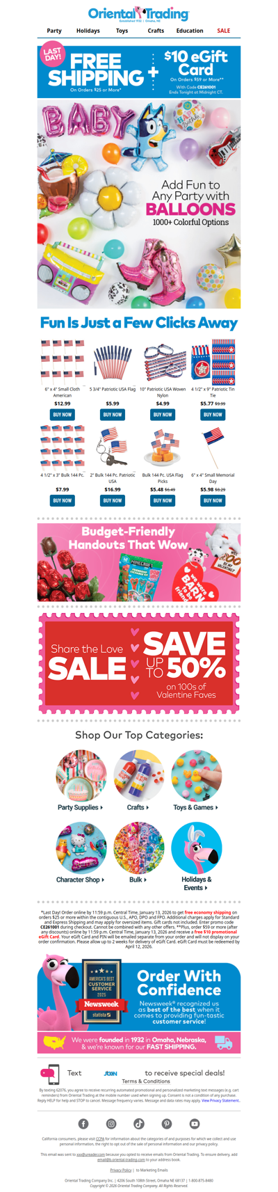 Last Day! ⚡ $10 eGift Card + Free Shipping ⚡ Details Inside​