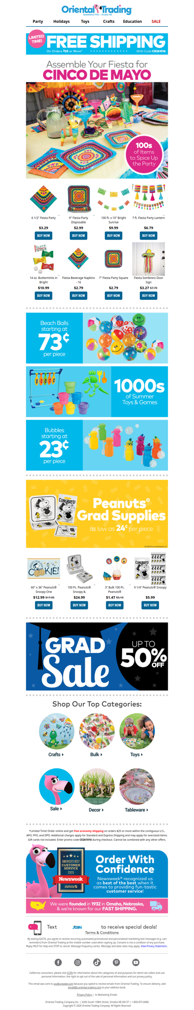 Let's Fiesta! Get Ready for Cinco de Mayo with Free Shipping!