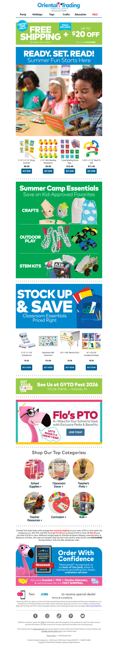 Celebrate Summer Reading Season with Free Shipping + $20 off!