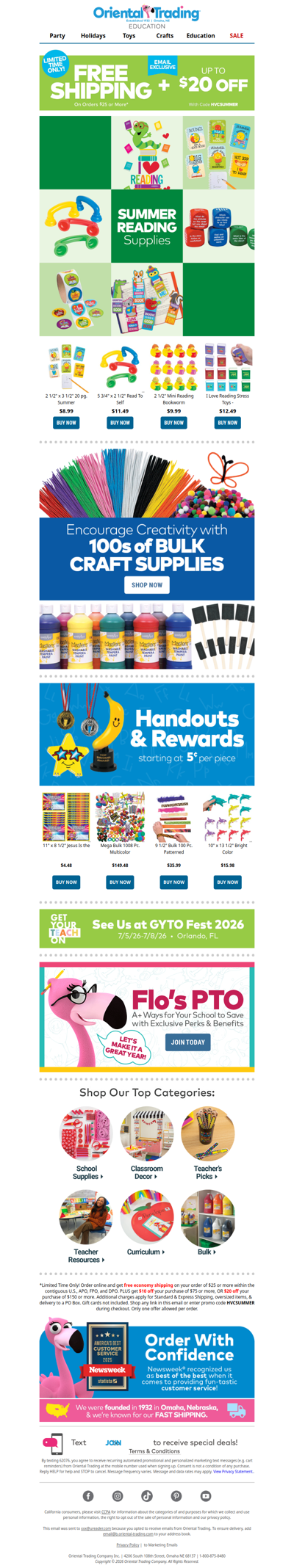 Celebrate Summer Reading Season with Free Shipping + $20 off!