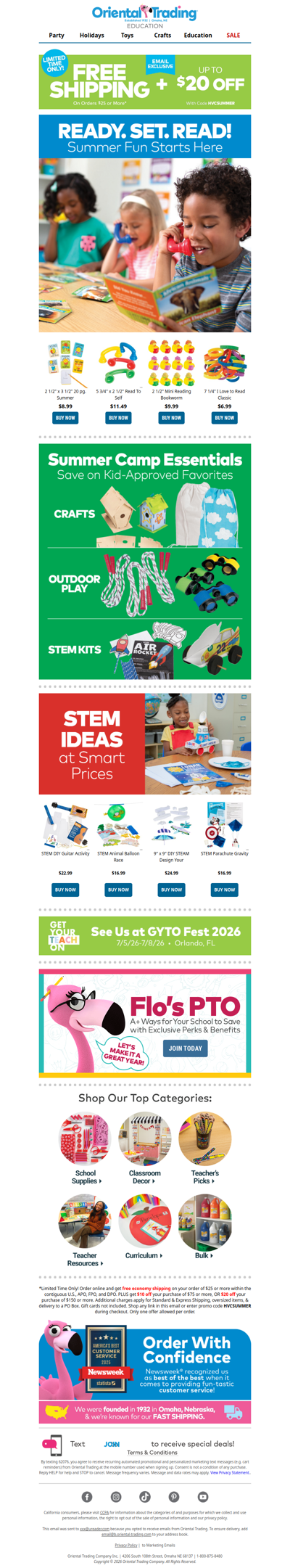Celebrate Summer Reading Season with Free Shipping + $20 off!