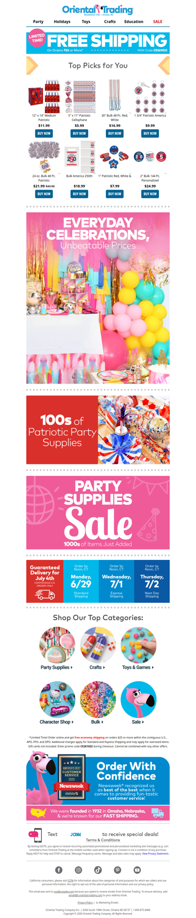 Top Picks You'll Love, Delivered Free