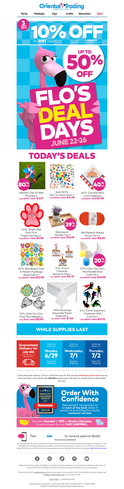 🦩 Flo's Deal Days Are HERE! 🦩Save 50% + Take an Extra 10% Off!