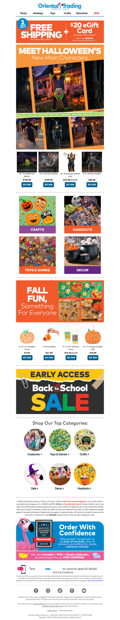 🎃 Double the Treats: Free Shipping + $20 eGift Card