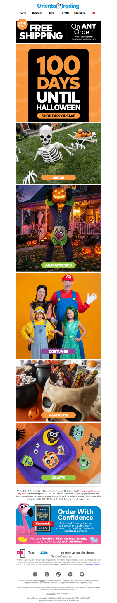 😱Free Shipping on All Orders Today Only! Happy 100 Days to Halloween! 👻