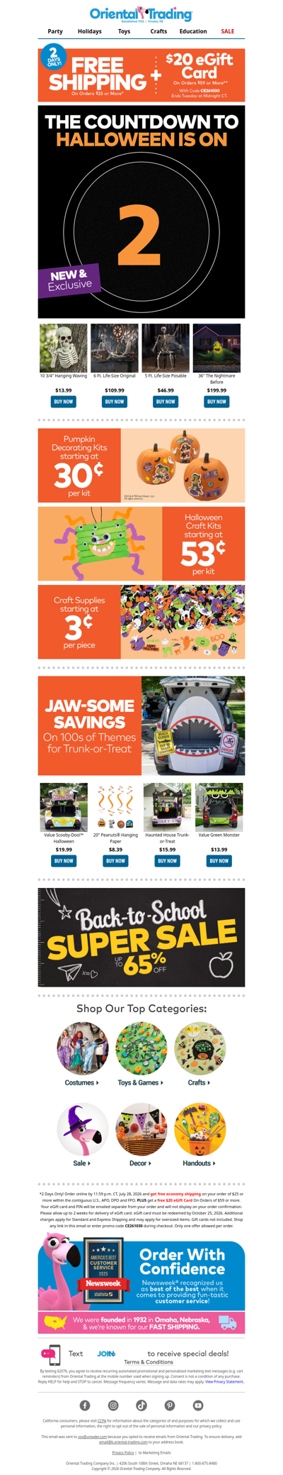 🎃 Halloween Treat: Free Shipping + $20 eGift Card