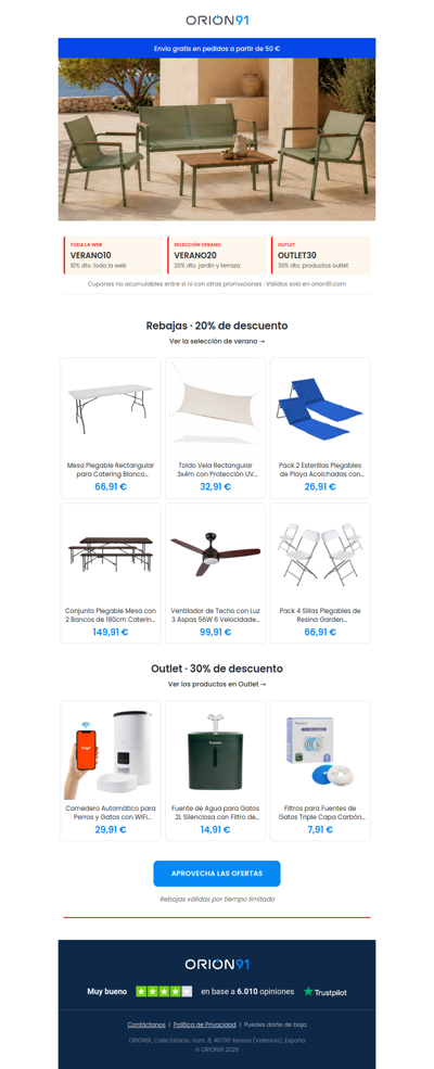 20% en jardín, terraza y ventilación con el cupón VERANO20