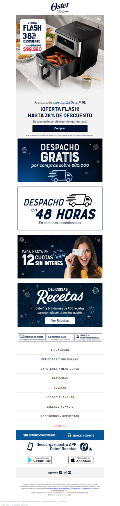 ⏱️ ¡Oferta Flash solo por hoy! Aprovecha 38% DCTO en Freidora de Aire Oster®