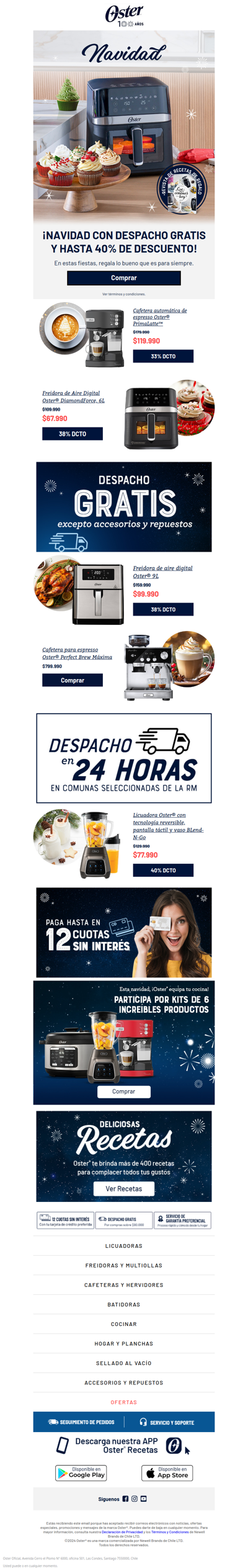 💫 Aprovecha hasta 40% DCTO en Oster® 🚛 Envío gratis