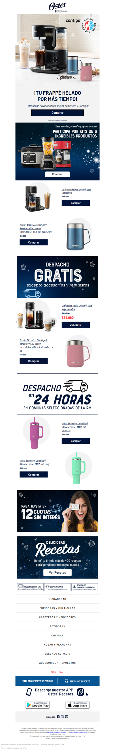 🚀 ¡Tu Frappé perfecto para esta Navidad! Disfruta con Oster® y Contigo®