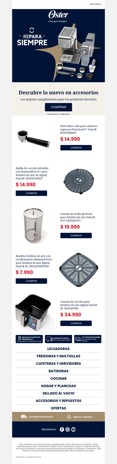 🤔 ¿Te falta un accesorio Oster?