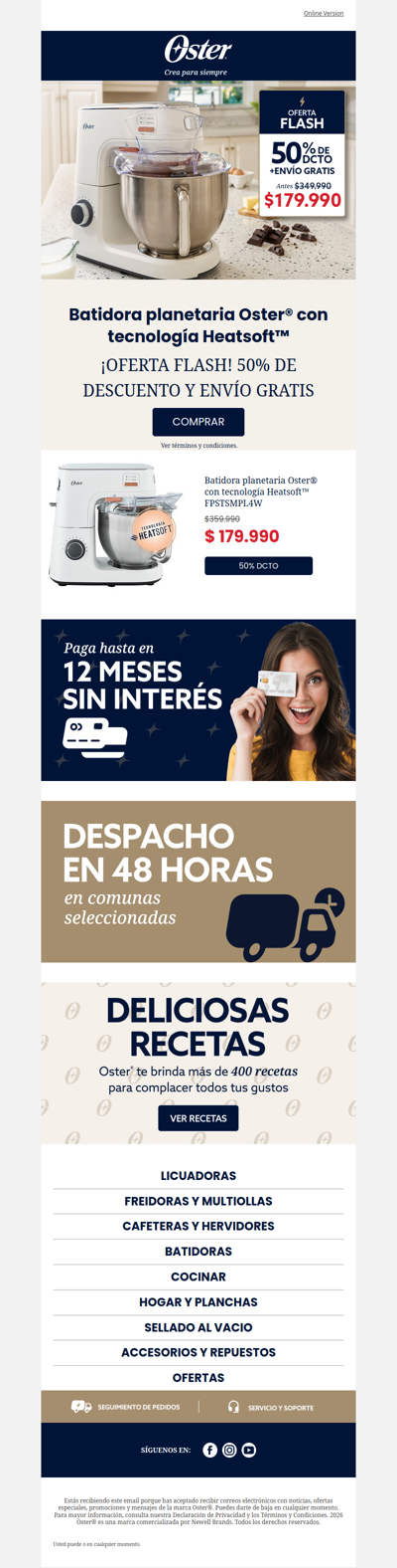 ✨ Lleva tu Batidora Oster con 50% OFF