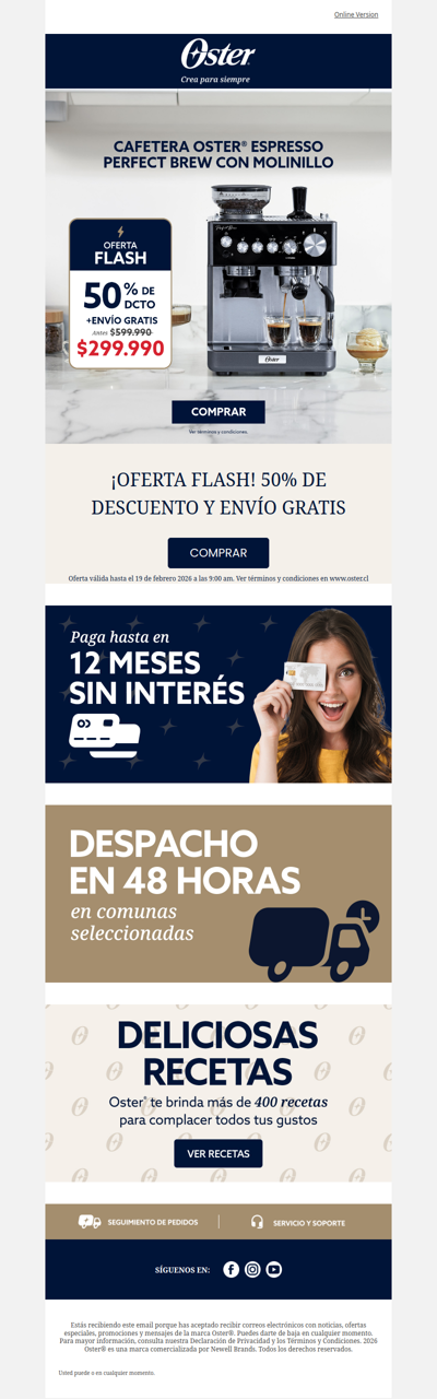 Oferta Flash 50% Dcto. ☕ Cafetera Espresso Perfect Brew