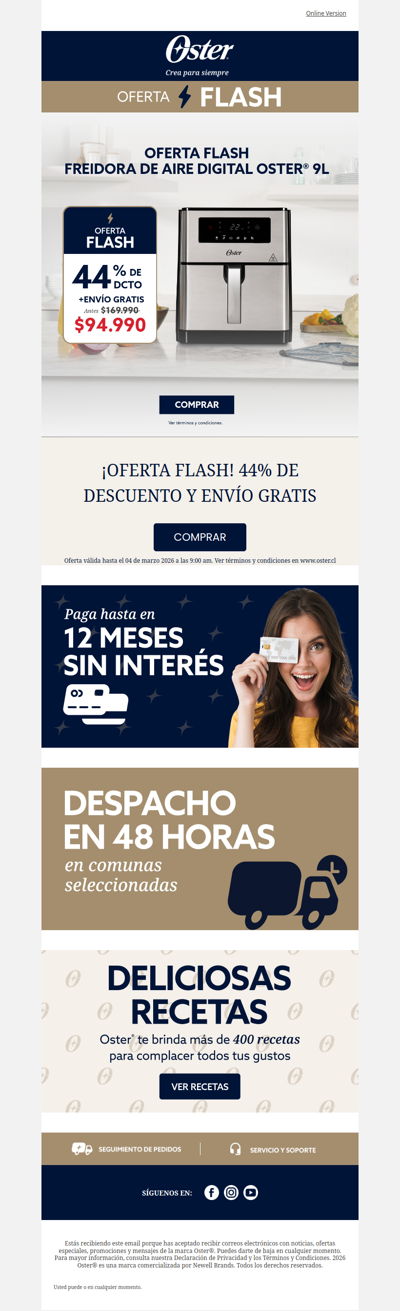 Oferta Flash Freidora de Aire 9L 44% Dcto.