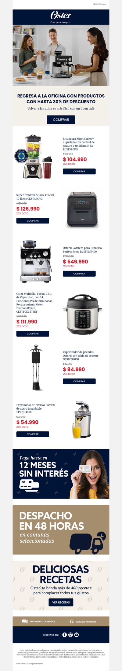 ☕ Hasta 30% off para volver a la oficina