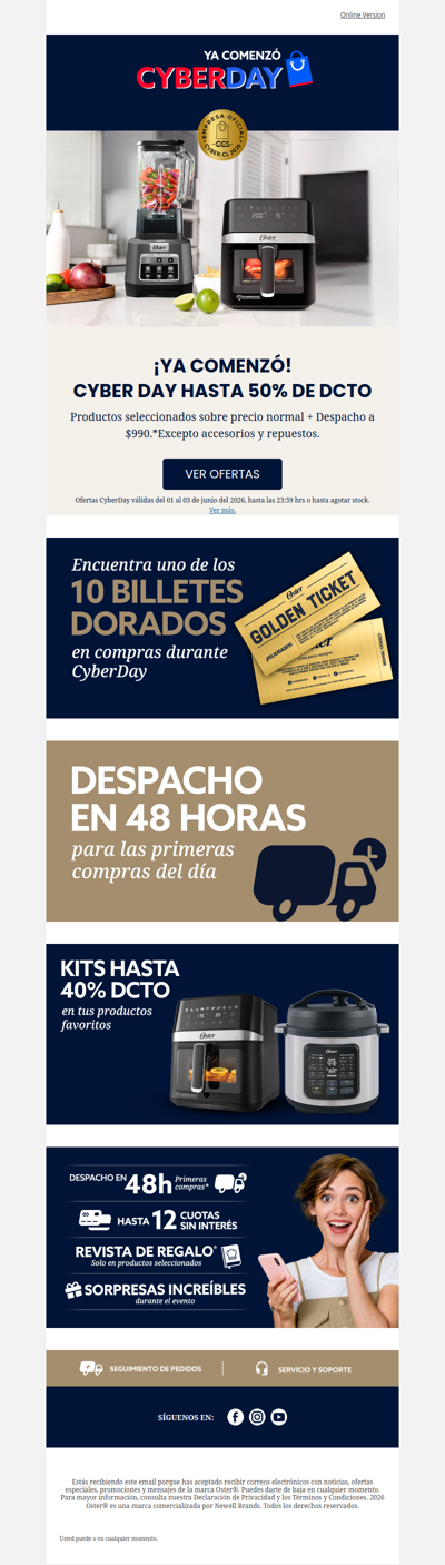 ⏰ ¡Ya comenzó! Cyber day Hasta 50% Dcto